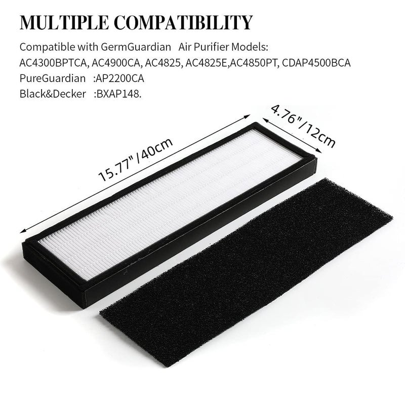 Gazeer FLT4825 Filter B Replacement Compatible with G-Guardian AC4825 AC4300 AC4800 AC4900 AC4850,4 Filters+4 Carbon Pre Filters - Image 3